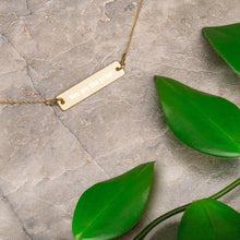 Load image into Gallery viewer, "You are the prize" Engraved Bar Chain Necklace (Available in different coatings)